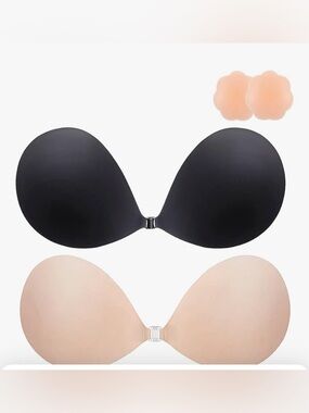 Strapless Adhesive Backless Bra - Black and Nude